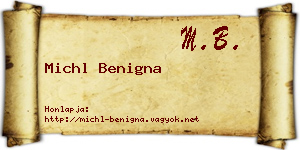 Michl Benigna névjegykártya